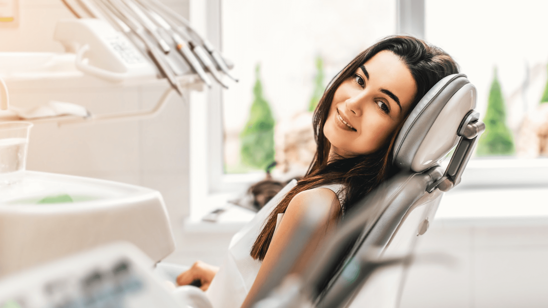 woman smiling at dentist